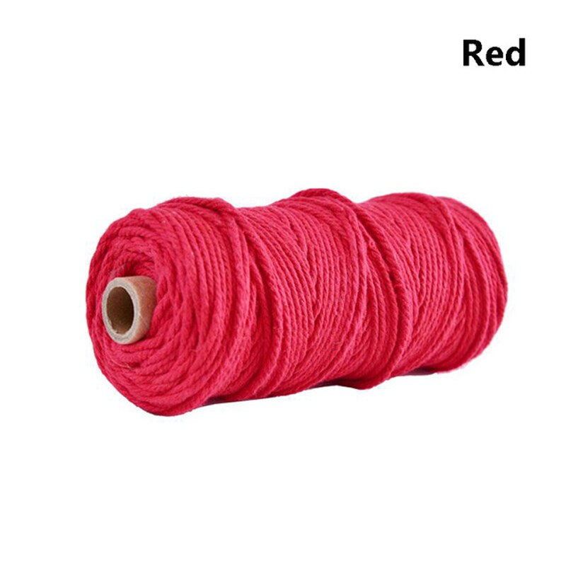 1 rol 3mm 100m natuurlijk kleurrijk katoenen gevlochten koord macramé touw diy handgemaakt handgemaakt kleurrijk ambachtelijk touw touw: 4