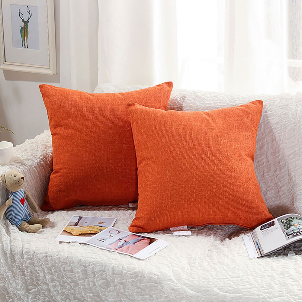 Zachte Kussens Met Katoen Filler Cushioned Pillows18x18 "Kussens Voor Slapen Comfort Kussens: Oranje