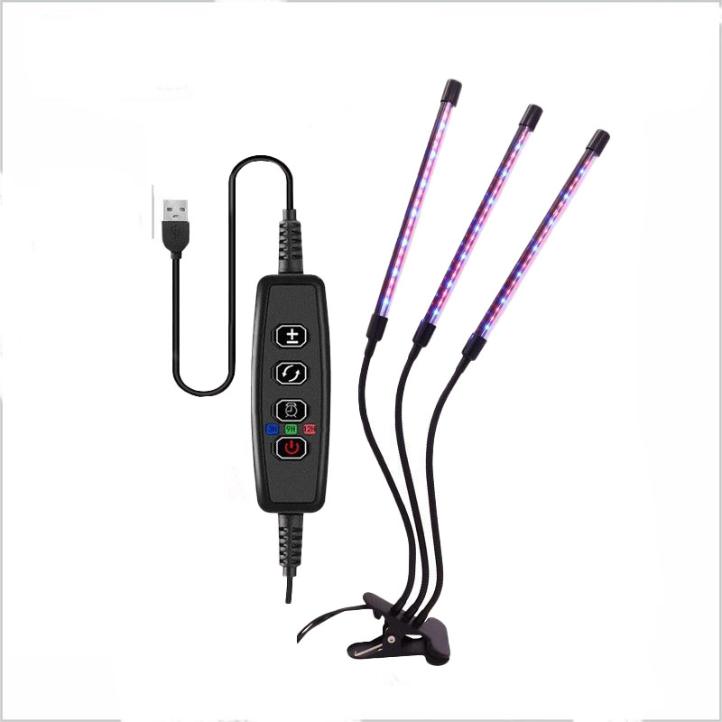 LED-Pflanzenwachstumslicht mit aufsteckbarem Pflanzenlicht, 5 V, Lichtfarbwechsel, USB, zeitgesteuertes Dimmen, volles Spektrum, wachsen Sie das Blumenhaus: Licht Gelb
