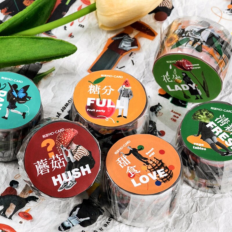 6 Stks/partij Prachtige Collage Tijdschrift Serie Leuke Verse Decoratieve Pet Tape