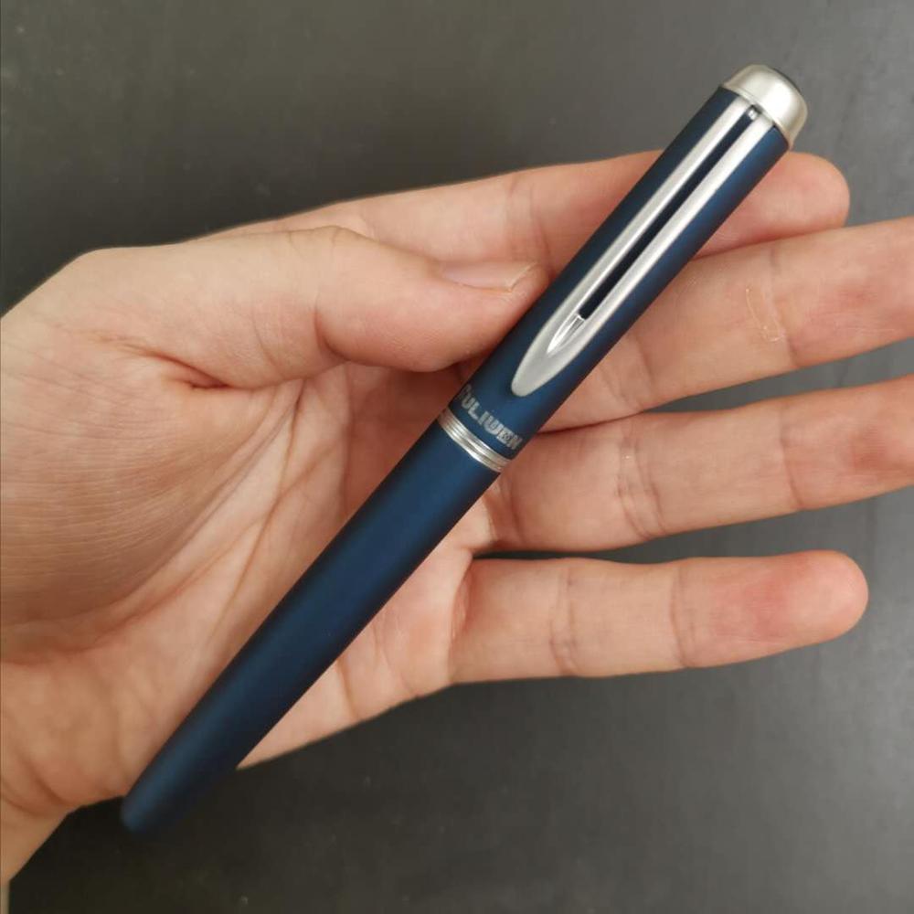 Old Stock Fuliwen Fountain Pen Matte Dark Blue Ink Pen Medium Nib Business Stationery Office school supplies Writing