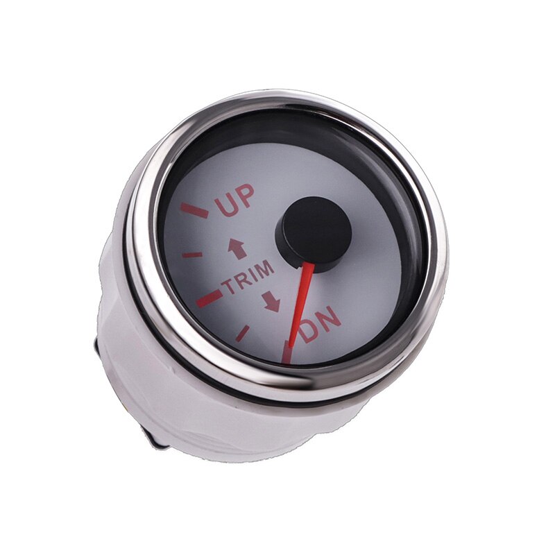 52mm Boat UP-DN Trim Meter Outboard Engine Left Side Trim Gauge 0-190 ohm With Red Backlight 12V/24V