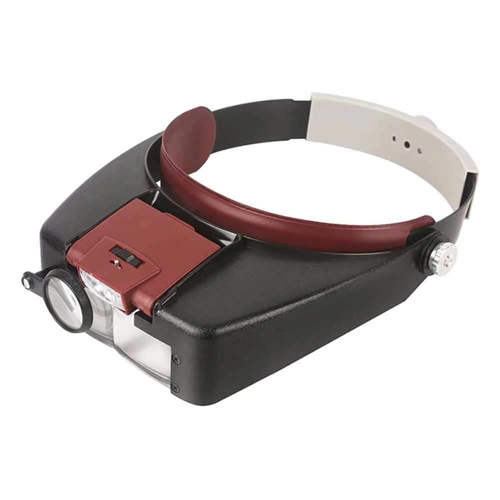 Op het hoofd gemonteerd verrekijker vergrootglas met LED-licht Draagbaar vergrootglas voor het lezen van boeken Repareren van horloges: Default Title