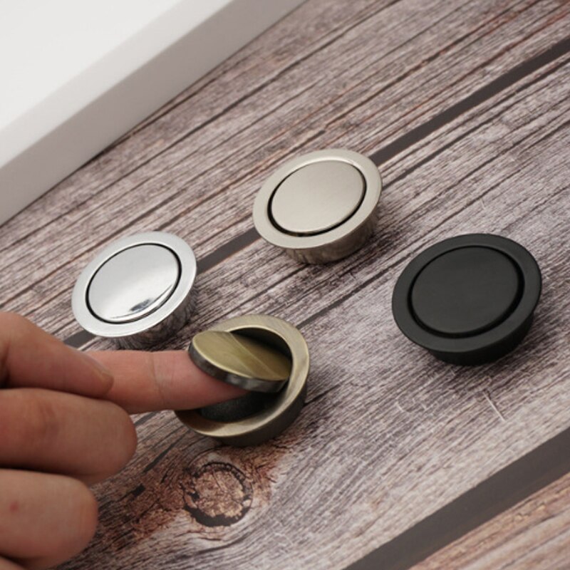 Nordiske enkle skjulte dørhåndtag rustfrit stål forsænket flush pull skab usynligt rundt dørhåndtag pull hardware