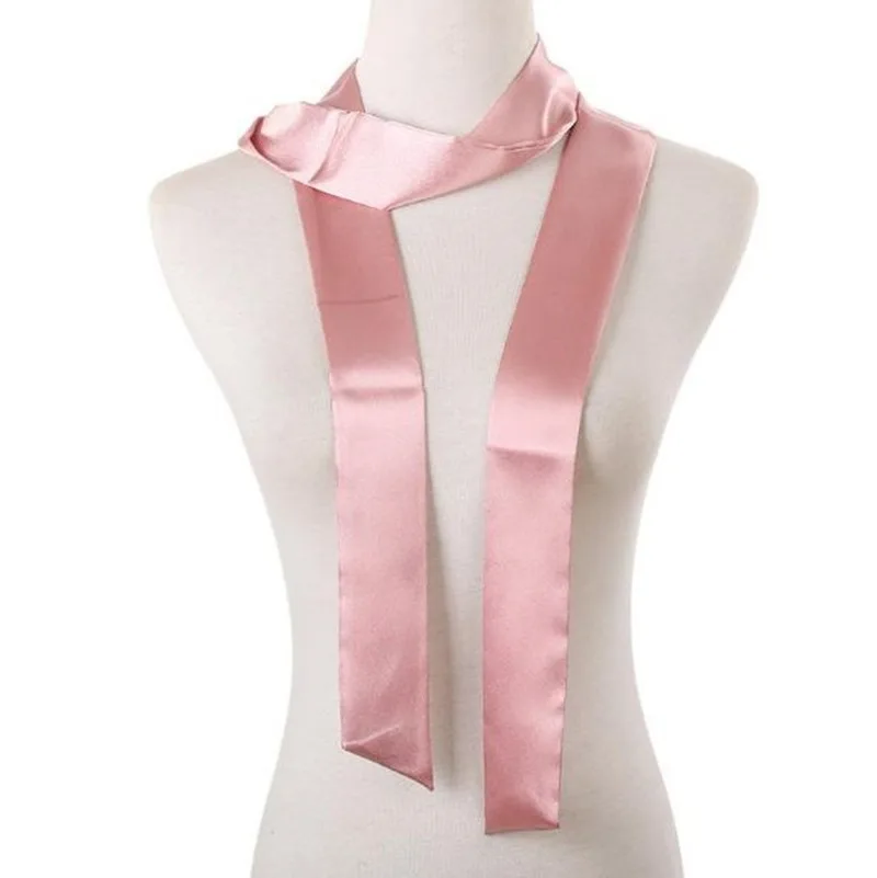 Accesorios de ropa suave para mujer, cinturón de bufandas de seda, cinta de Color sólido para vestido, bufanda larga de gasa para mujer, cinturones con lazo de 180cm