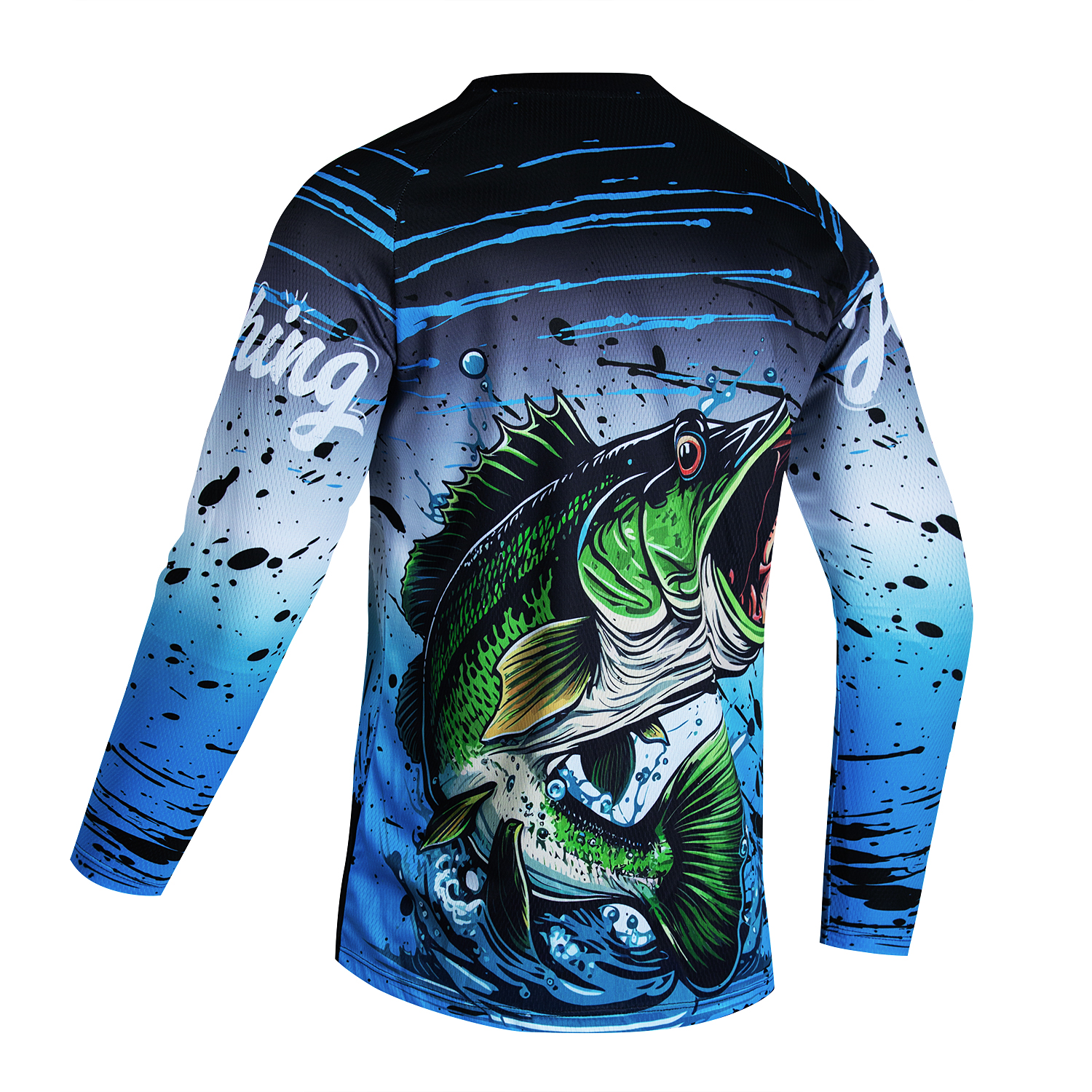 Camisa de pesca 2024 para hombre, ropa de pesca al aire libre de verano, camisas informales con estampado de pescado de manga larga y protección solar, camisas de pesca Anti-UV
