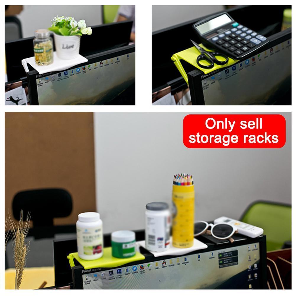 Multifunction Screen Top Storage Top Shelf Rack Holder Adjustable Rack Desktop Organizer Caddy Screen Stand V7P0