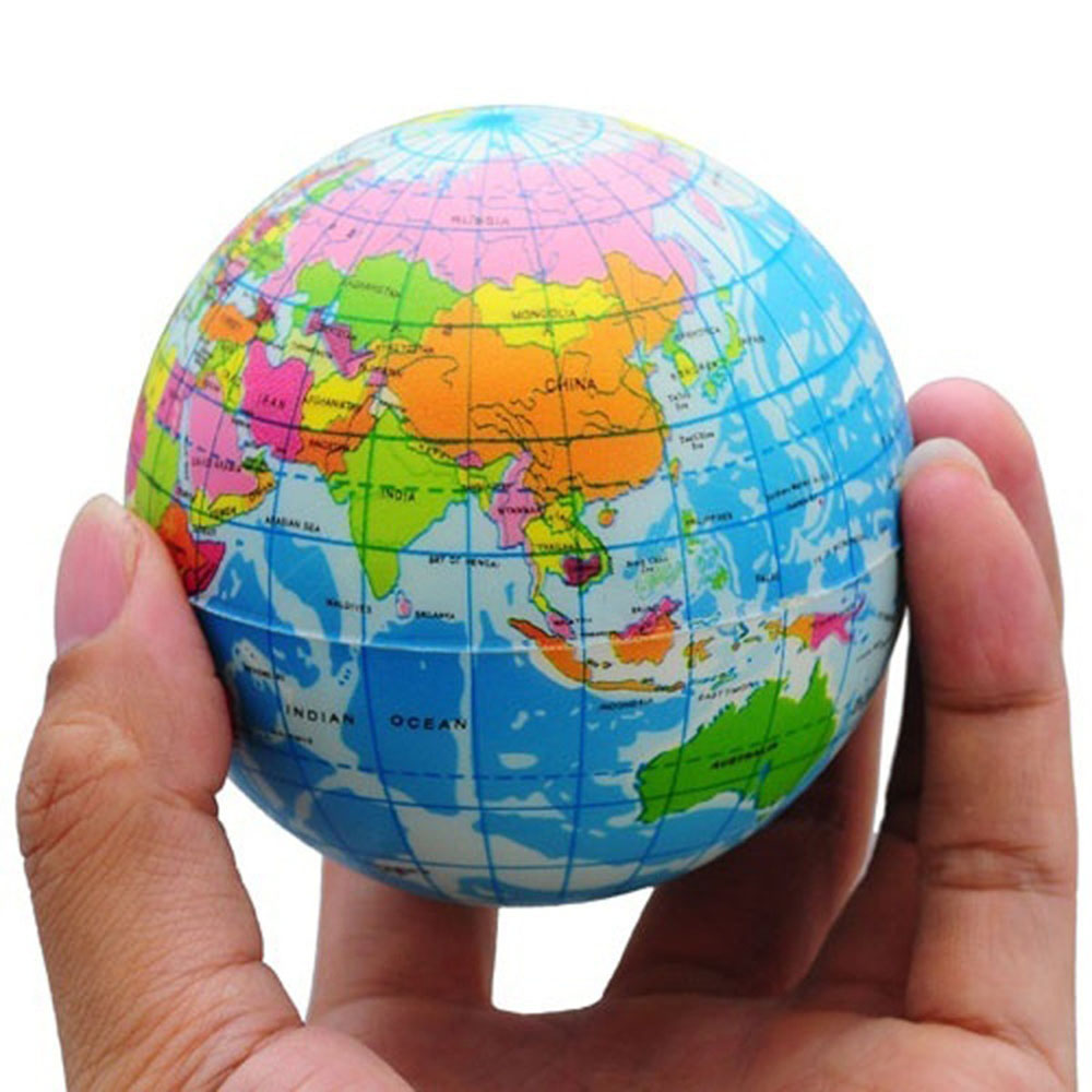 1Pc Funny Soft Earth World Map Globe Foam Stress Relief Bouncy Ball Geography Map Teaching Hand Squeeze Ball