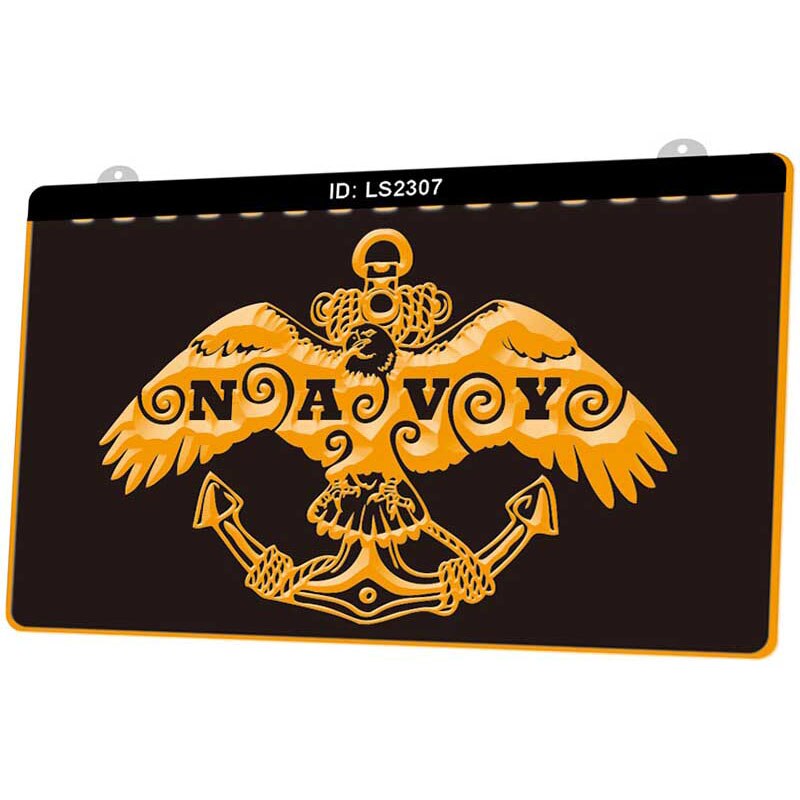 Ls2307 u. s. marineblauw 3d graveerbare led-lichtborden meerdere kleuren gratis verkoop