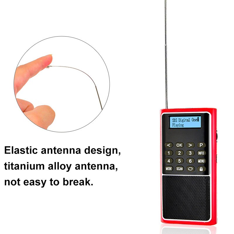 Portable DAB/DAB+ Radio Mini FM Receiver Loudspeaker with LED Display Support TF Card U Disk Automatic Channel Search Loop Play