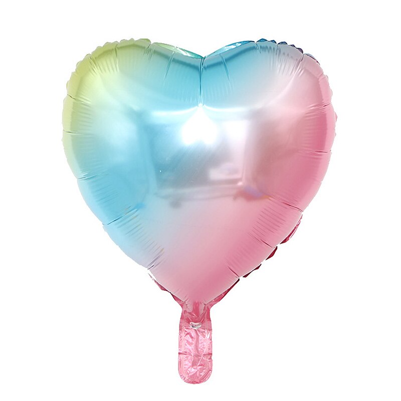 18 tommer gradient hjerte form fem spidse stjerne aluminiumsfolie ballon regnbue aluminium film ballon bryllup fødselsdagsfest indretning