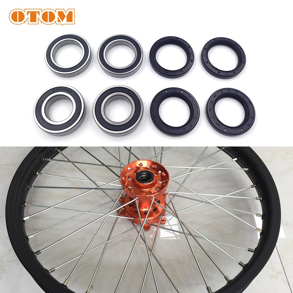 OTOM-Juego de cojinetes de sello de aceite para rueda delantera y trasera de motocicleta, para KTM EXC, SX, XCF, MXC, SMR, Husqvarna, TE, FC, FE, 125, 250, 350, 530
