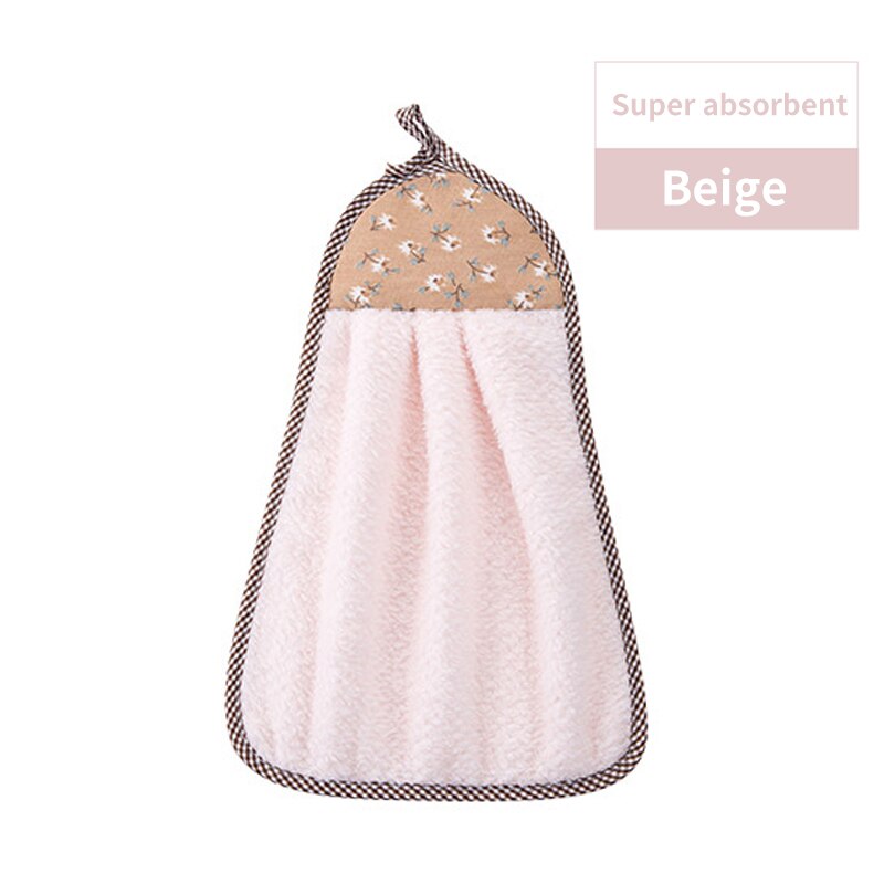 Koral fløjl badeudstyr blødt absorberende håndklæde køkkenklude hængende tøj køkkentilbehør 30 * 40cm: Beige