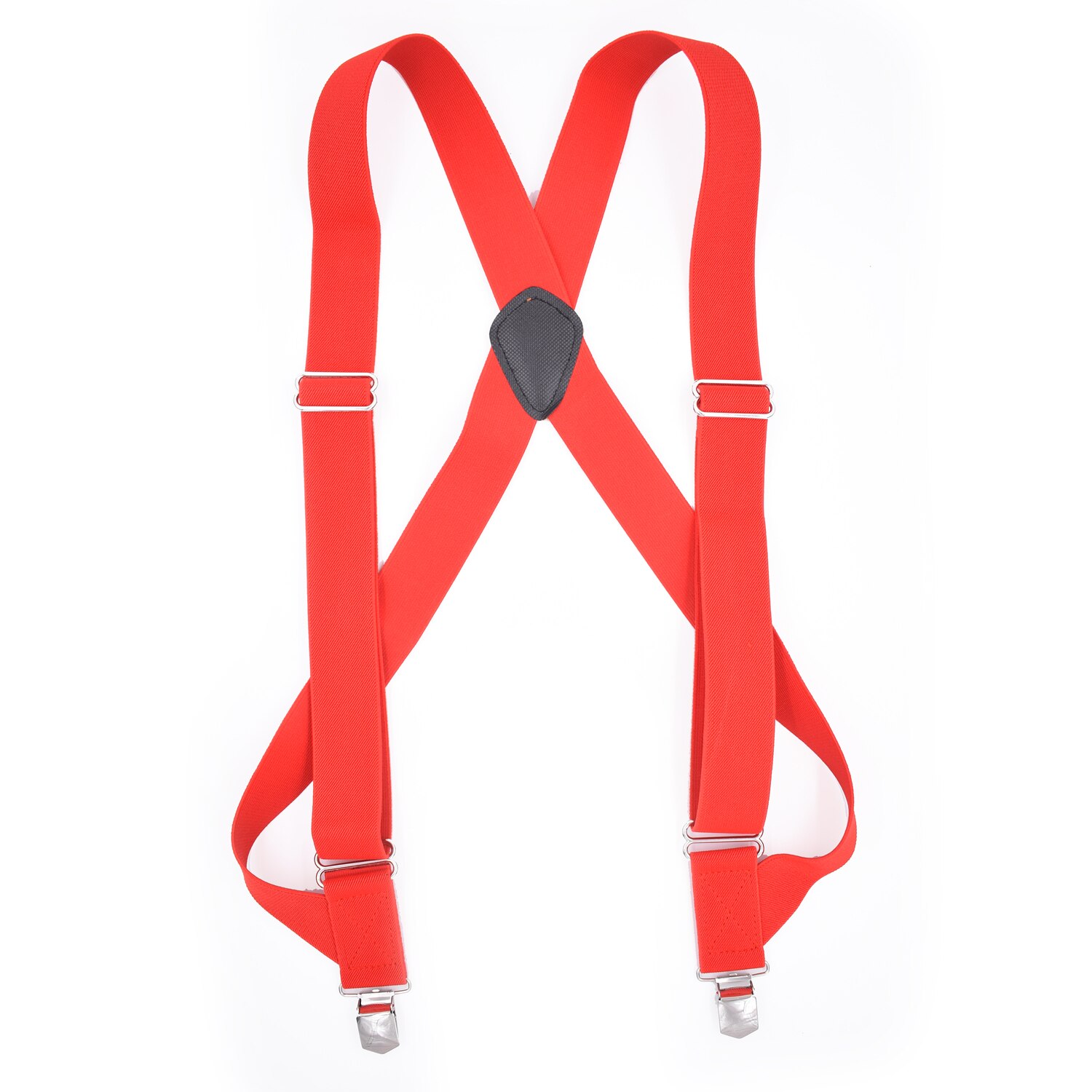 Men's Side Clip Trucker Work Suspenders 3.5cm Wide Heavy Duty Big and Tall Adjustable Elastic Trouser Jeans Braces Strap Belt: Red