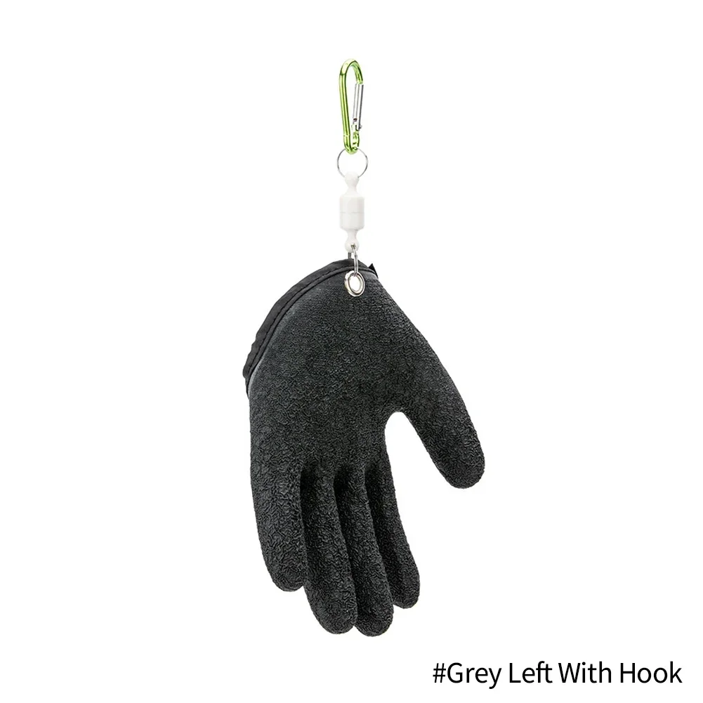 Vissershandschoenen Volledige vinger Antislip Duurzaam Werk Snijbestendige handschoen Vissersbescherming Hand Visgrijper Latexhandschoenen Links/Rechts: GRIJS