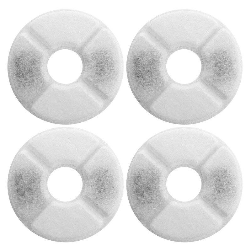 Grote drinkbak met veer, automatische waterfontein voor katten, waterdispenser voor katten, automatische voerbak, drinkfilter voor de zomer.: 4 stuks filterelement