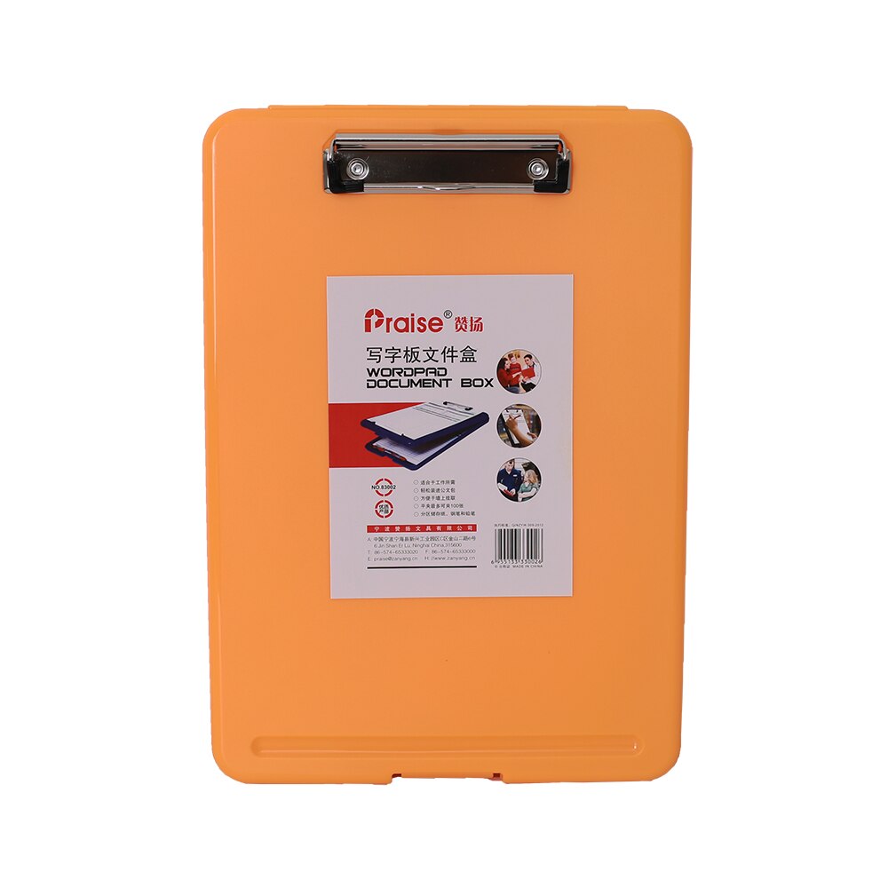 Candy Color Multifunctional File Case Plastic Clipboard File Folder with Pen Hold and Hanging Holdes Office Supplies