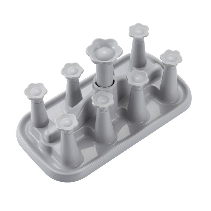 Drain Rack Cup Holder Drink Glass Bottle Storage Rack Stand Durable Plastic Pull-out Drain Cup Holders Kitchen Rack^1: grey-8