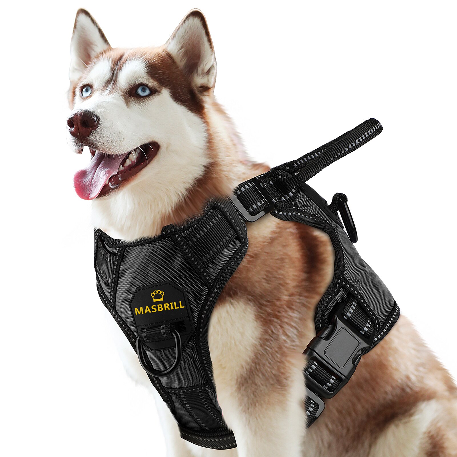 MASBRILL Hund nutzbar machen Keine ziehen Atmungs Reflektierende Haustier nutzbar machen Weste Für Kleine Große Hund Laufen draussen Hunde Ausbildung Zubehör