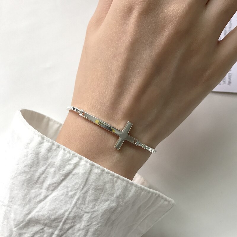 LouLeur 925 sterlina d'argento attraverso 2mm greggio scatola braccialetti catena argento reative squisito per le donne bella braccialetti dei monili del regalo