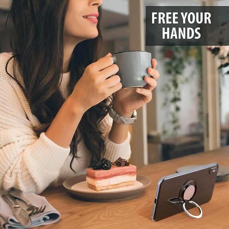 Biltelefonholder til iphone xs max xiaomi 360 ° fingerring mobiltelefonholder stativ magnetisk bil metallgrep biltilbehør