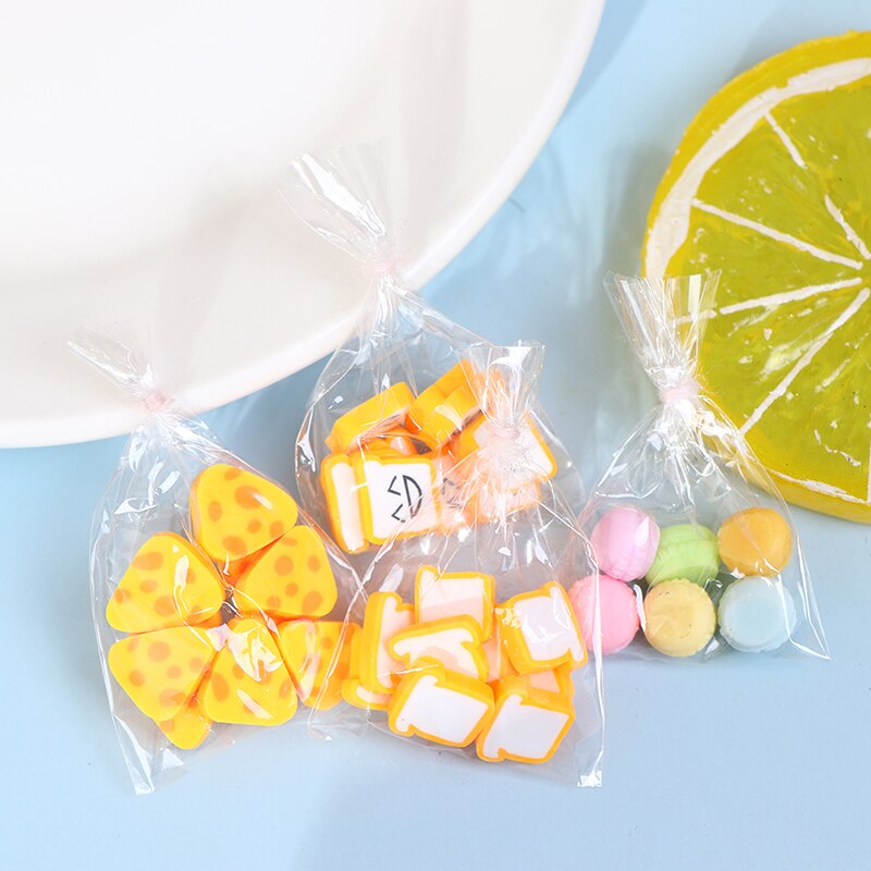 6Pcs/Bag Miniature Scene Model Doll House Mini Bread Macaron Bag Decoration