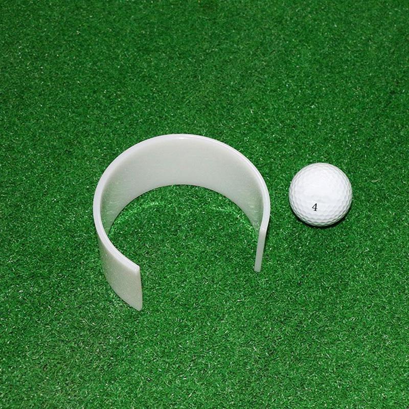 Golf Hole Cup Limit Cup Ring Semi-Round Hole Cup Putting Practice Plate 1pc White Plastic Golf Putting Green Hole Cup Ring