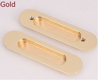 Double Side Zinc Kitchen Cupboard Furniture Cabinet Sliding Door Recessed Pull Built-in Flush Door Thickness: 39-45MM: Gold