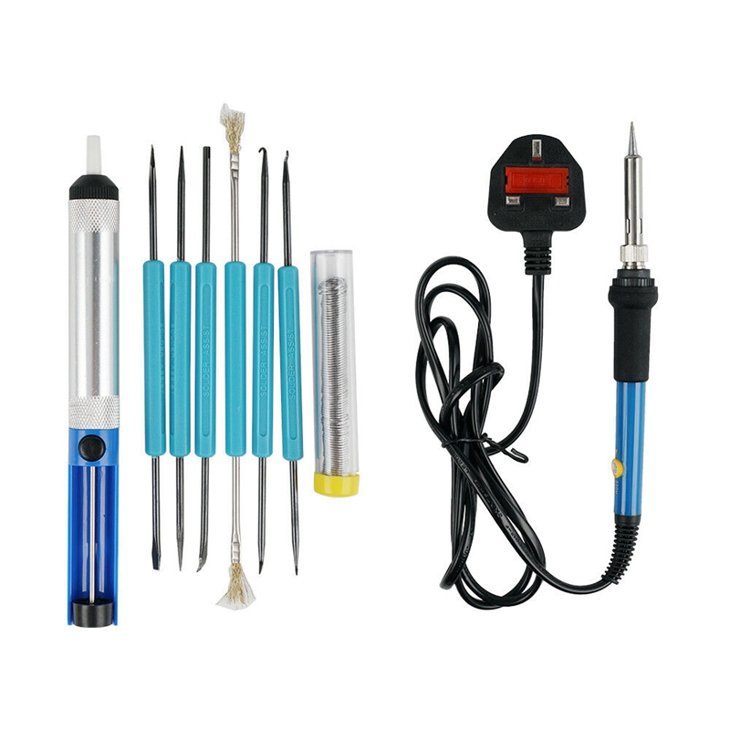 Adjustable Electronics Soldering Irons Kit 60W Welding Tool Temperature Rework Station Heat Repair Tool Accessories 19pcs/Set