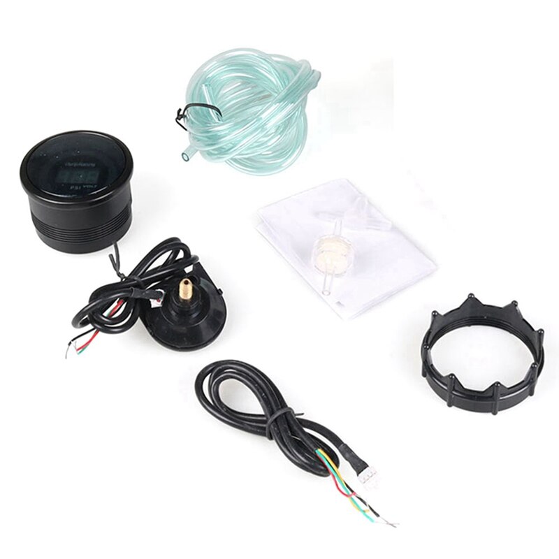 Dyno racing 2 tum 52mm bil digital analog led elektronisk psi turbomätare