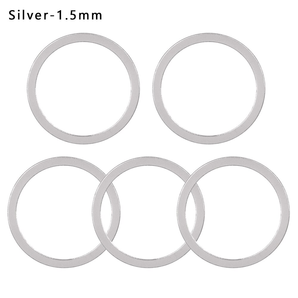 5PC 1~2.5mm Aluminium Alloy Bicycle Flywheel Hub Spacer MTB Bike Bottom Bracket Washer Bike Axle Washer Gasket Freewheel Gap: Silver 1.5mm