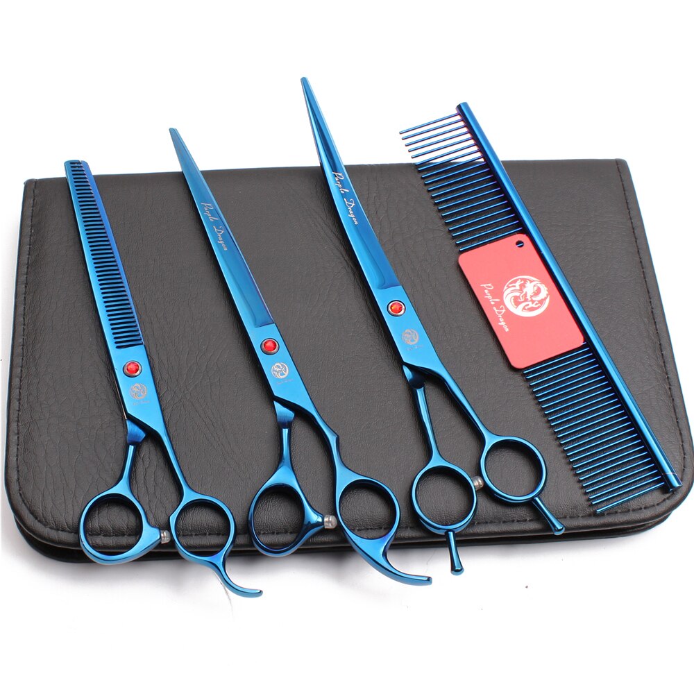Dog Grooming Kit Purple Dragon 8" Japanese Steel Thinning Shears 3005# Dog Scissors Pet Scissors Set Add Bag Gold