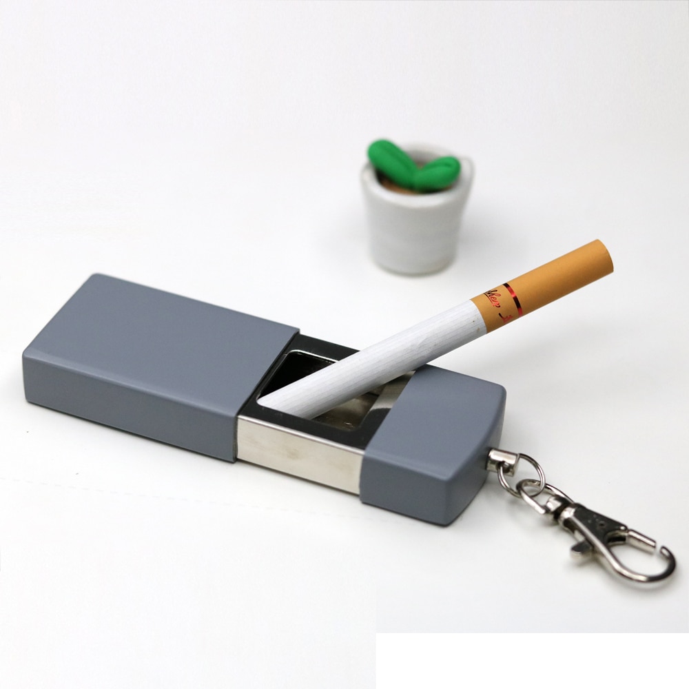 Mini Outdoor Draagbare Pocket Slide Verzegelde Sleutelhanger Asbak Metalen Pocket Asbak Draagbare Asbak