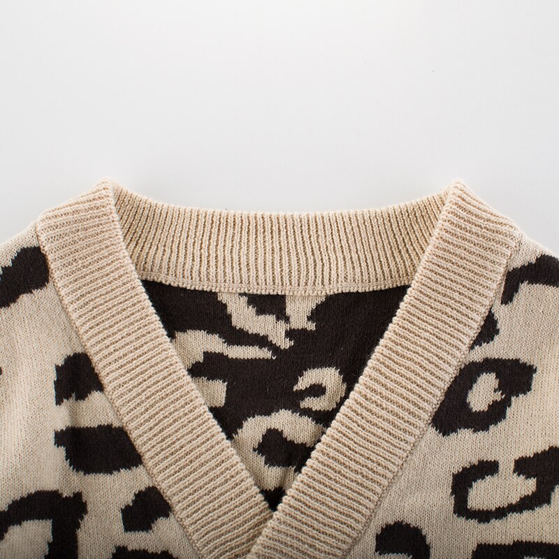 Baby efterår vintertøj 1-9y baby piger varme trøjer frakker leopard langærmet enkelt breasted v hals kausale outfits