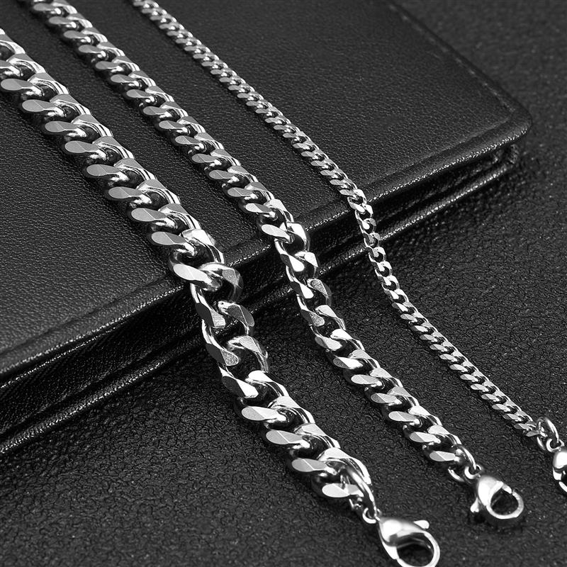 Mode Cubaanse Ketting Armband Voor Mannen Vrouwen 316L Rvs Mannelijke Sieraden Armbanden Met Extender Verstelbare Bangle