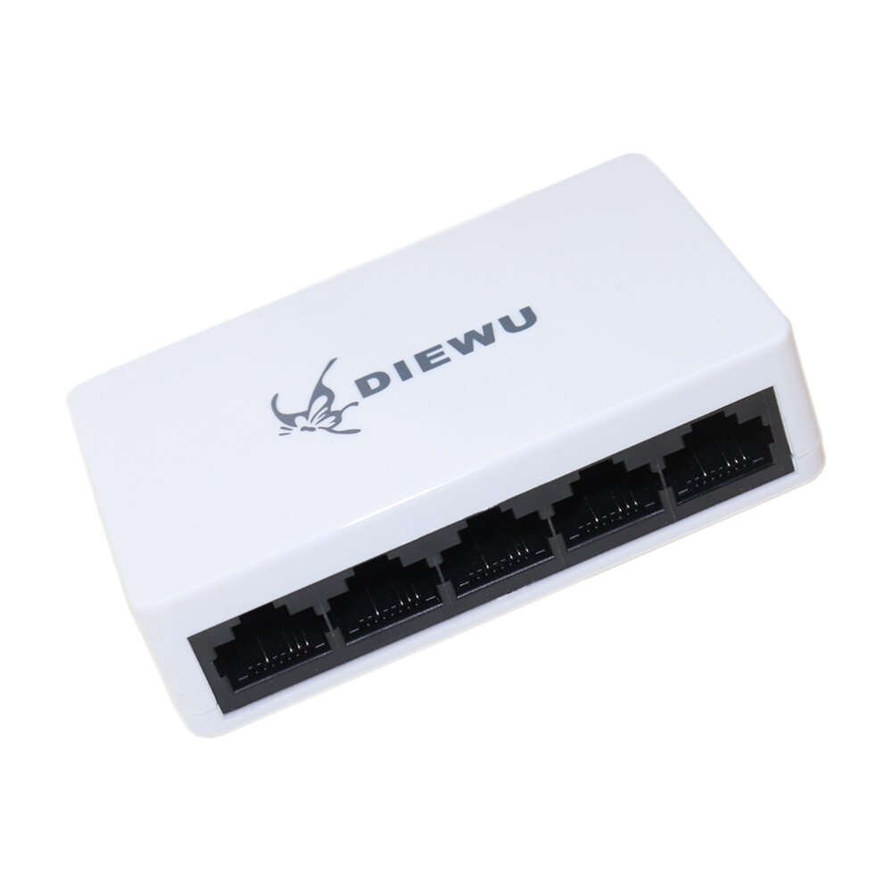 Zeadow 10/100Mbps 5 Port Fast Ethernet Lan RJ45 Network Switch Hub Desktop Unmanaged Ethernet Splitter Plug En spelen