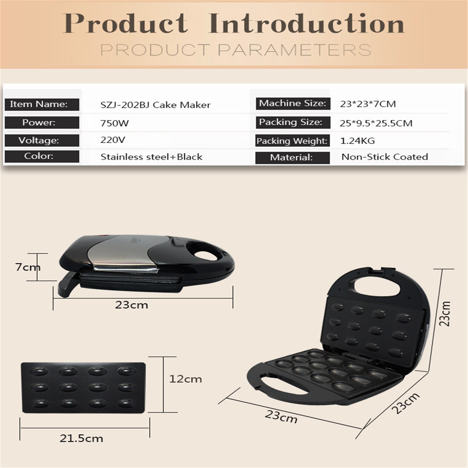 Mini Electric Walnut Cake Maker Automatic Nut Waffle Bread Machine Sandwich Iron Toaster Baking Breakfast Pan Oven EU plug