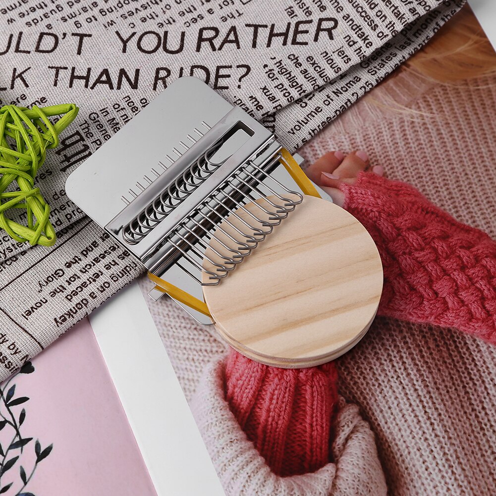 MIni Loom Mender Wooden Small Loom Mender Handmade Clothes Mending Wood Loom Weaving Knitting Darning Machine Textile Tools