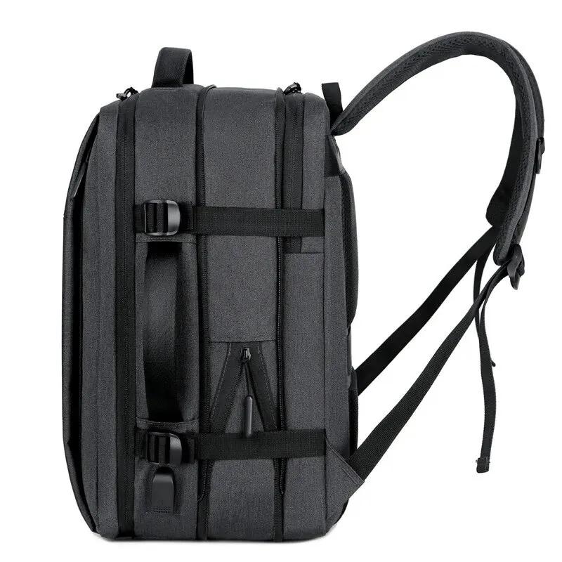Classic Travel Backpack Men Business Backpack School Expandable USB Bag Large Capacity Laptop Waterproof Backpack