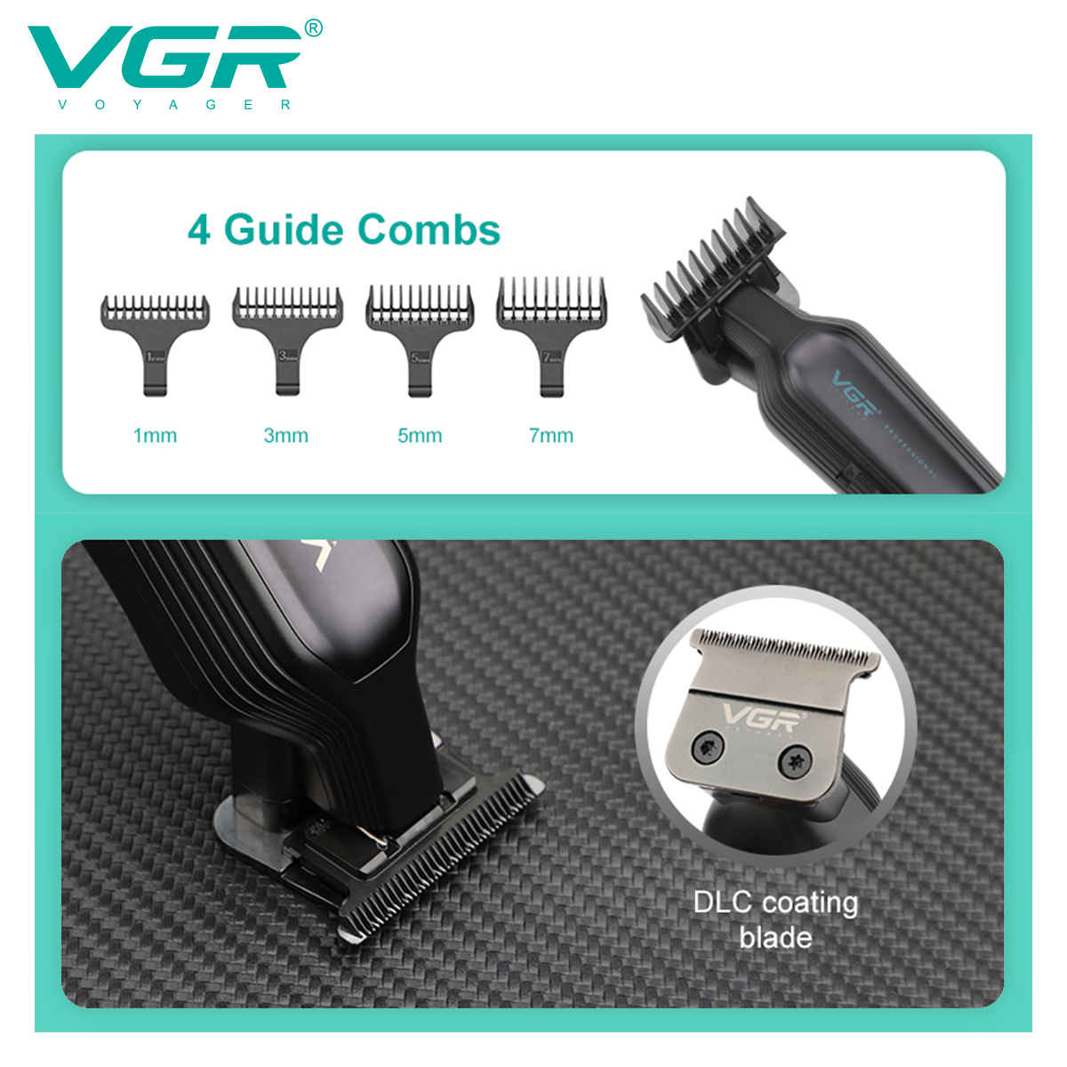 VGR Maquina para cortar cabello hombre maquinilla cortar el pelo cortapelos Recortador de pelo Cortapelos Recargable Clíper Ajustable Máquina cortadora de cabello Cortapelos eléctrico para hombre V-930