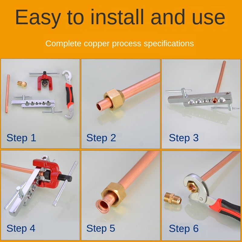 Pipe Fittings Outer wire flaring direct copper pipe expansion 1/8IN 1/4IN 3/8IN 1/2IN expansion 6/8/10/12/14/16mm pipe joint