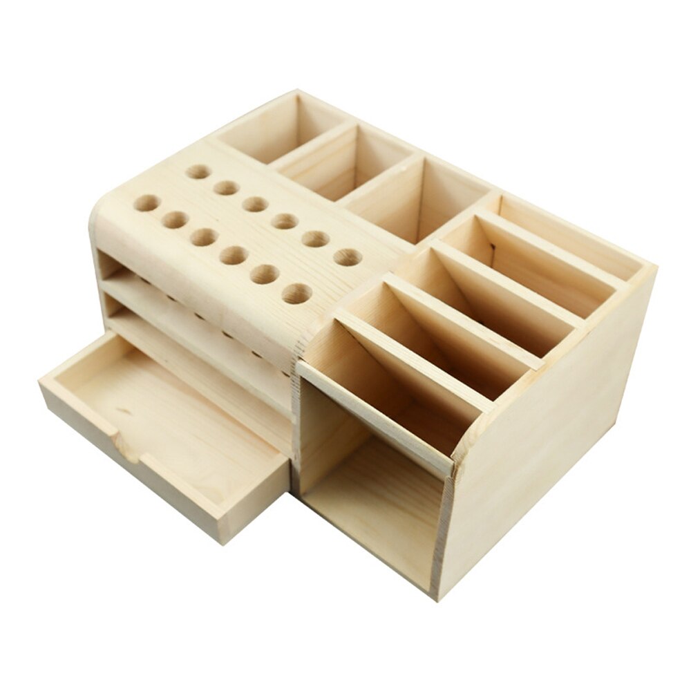 Multifunctionele Opbergdoos Mobiele Repareren Gereedschap Bureau Opbergrek Schroevendraaier Pincet Houder Houten Doos