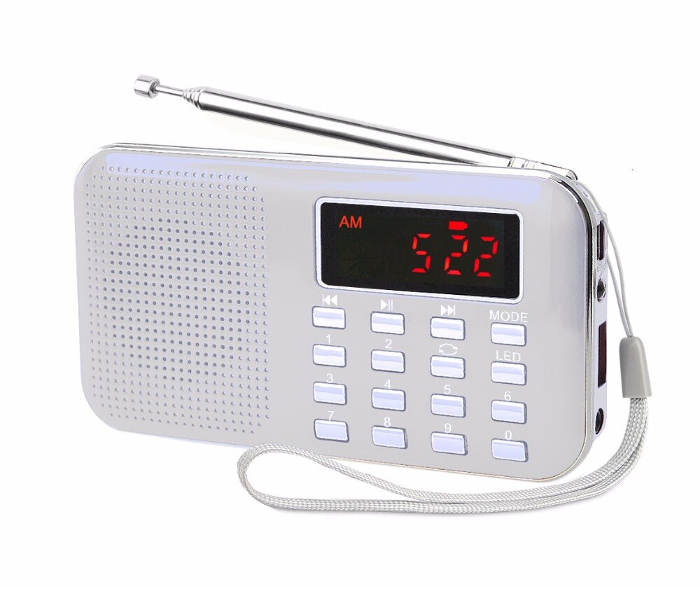 L-218AM Portable usb micro sd card reader multi band digital auto radio scanner fm am pocket radio with mini speaker mp3 player