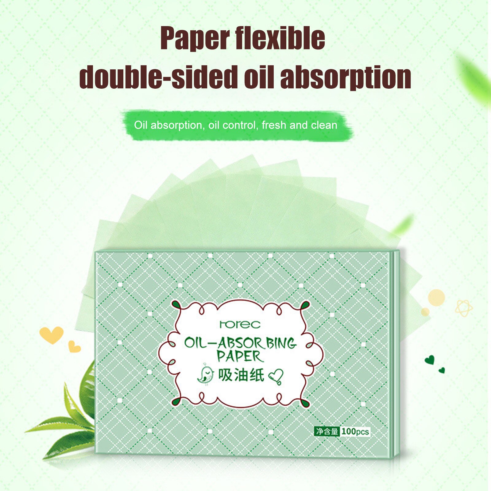 100pcs Facial Oil Control Absorption Sheets Tissue Face Blotting Paper Skin Grease Face Care M3
