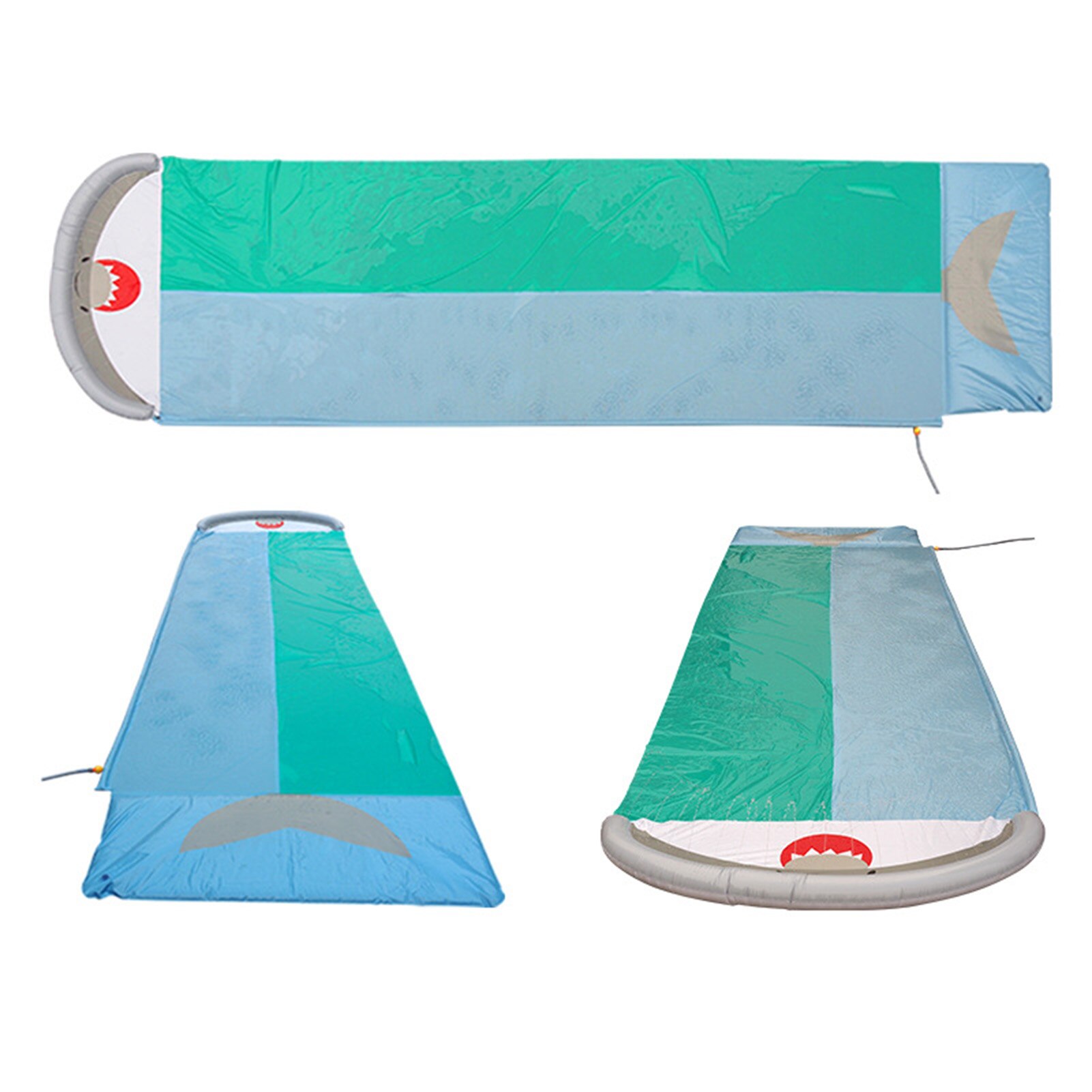 Whale Water Slide Water Splash Waterslide With Crash Pad Double Sliding Lanes Waterslide Child Outdoor Water Park For Adult Kid