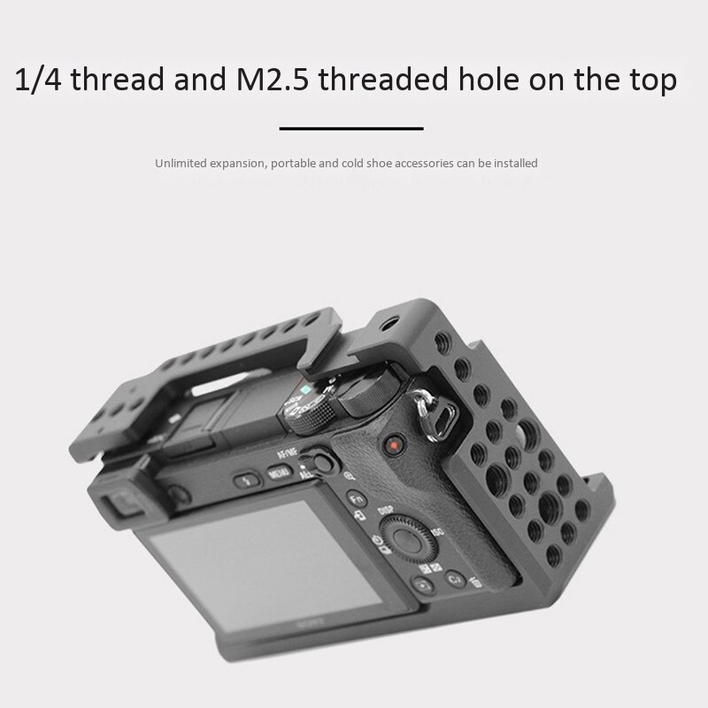 Camera Cage For Sony A6000 / A6300 Cold Shoe 1/4Inch Mounting Points And Built-In Cold Shoe