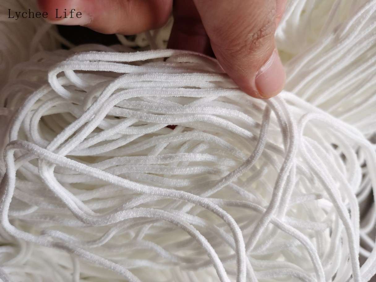 Lychee Life Round Elastic Bands Rope Rubber Hanging Rope Cords For DIY Sewing Accessories