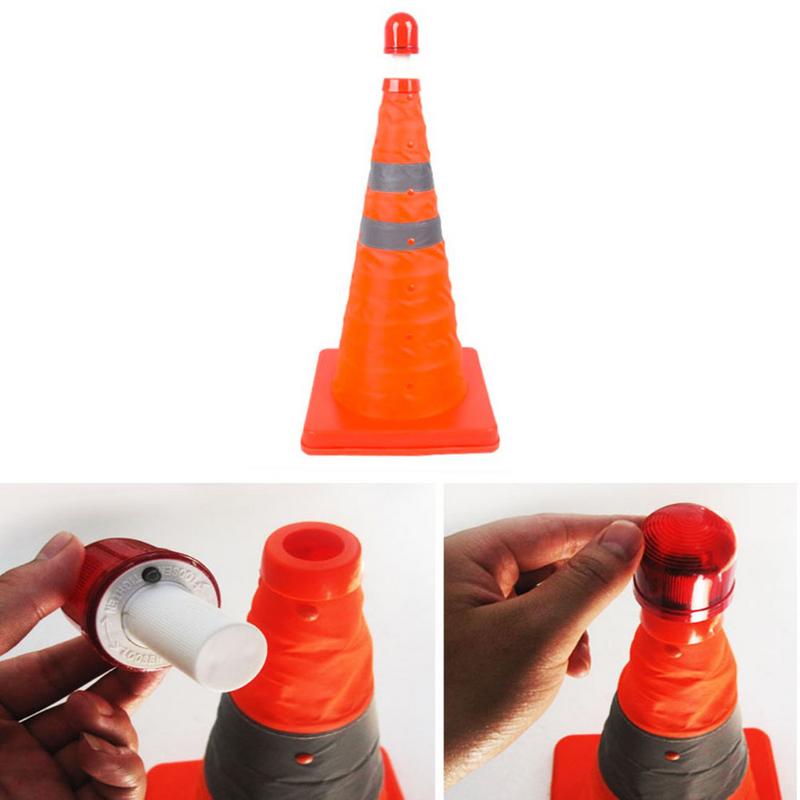 Reflective Traffic Cone Retractable Space-saving Portable Warning Sign Roadblock Hi 888