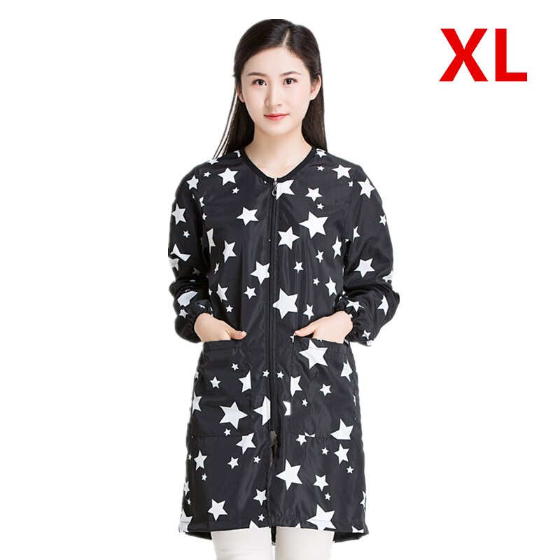 Salon Smock Hairdresser Long Sleeve Work Clothes Pet Grooming Haircut Waterproof Uniform Barber Assistant Apron: G010-Stars-XL