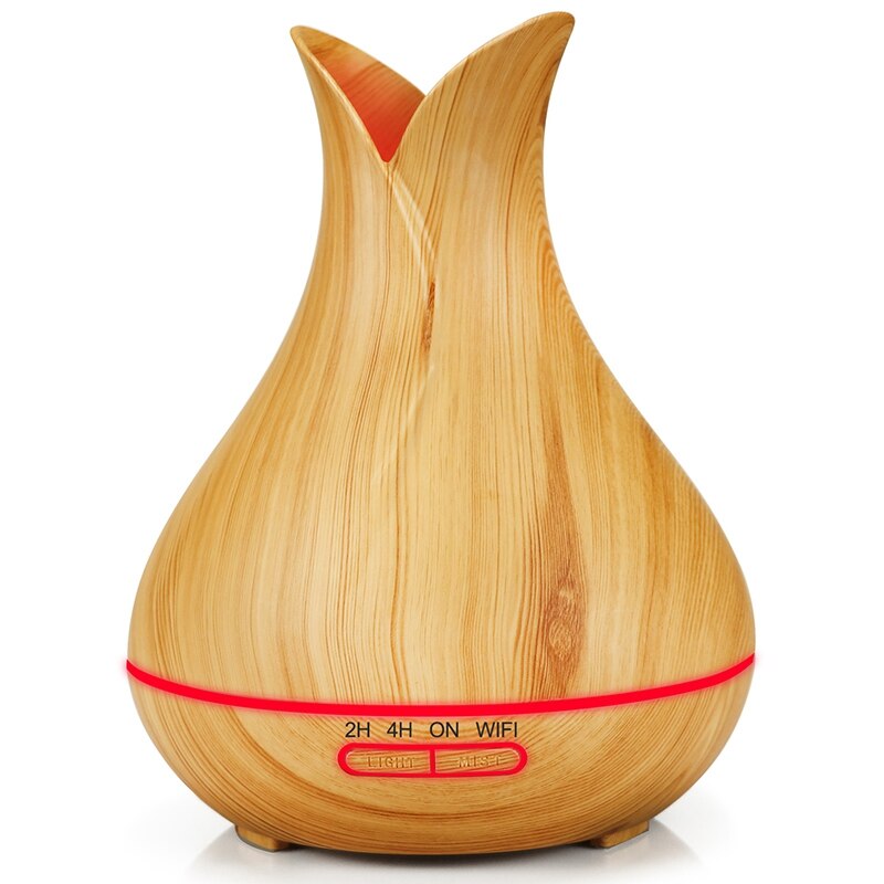 Slimme wifi-luchtbevochtiger, aromatherapie-diffuser met essentiële olie en alexa, google-app, spraakbesturing 400ml